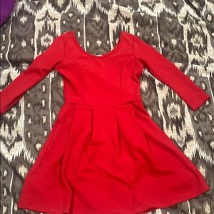 Red dress with pockets